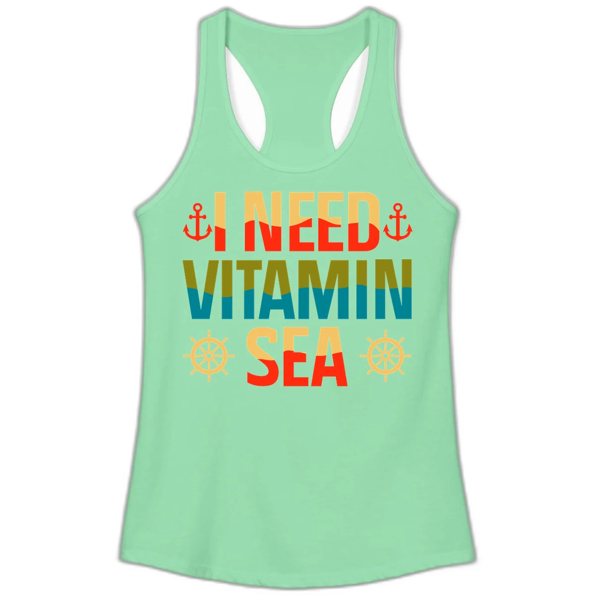 I Need Vitamin Sea Ladies Tank Top in Solid Mint
