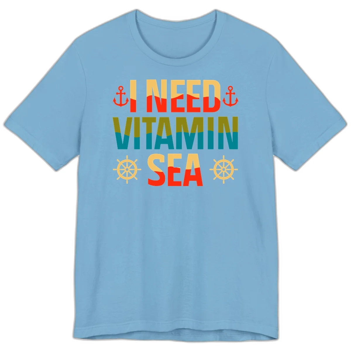 I Need Vitamin Sea Premium T-Shirt in Ocean Blue