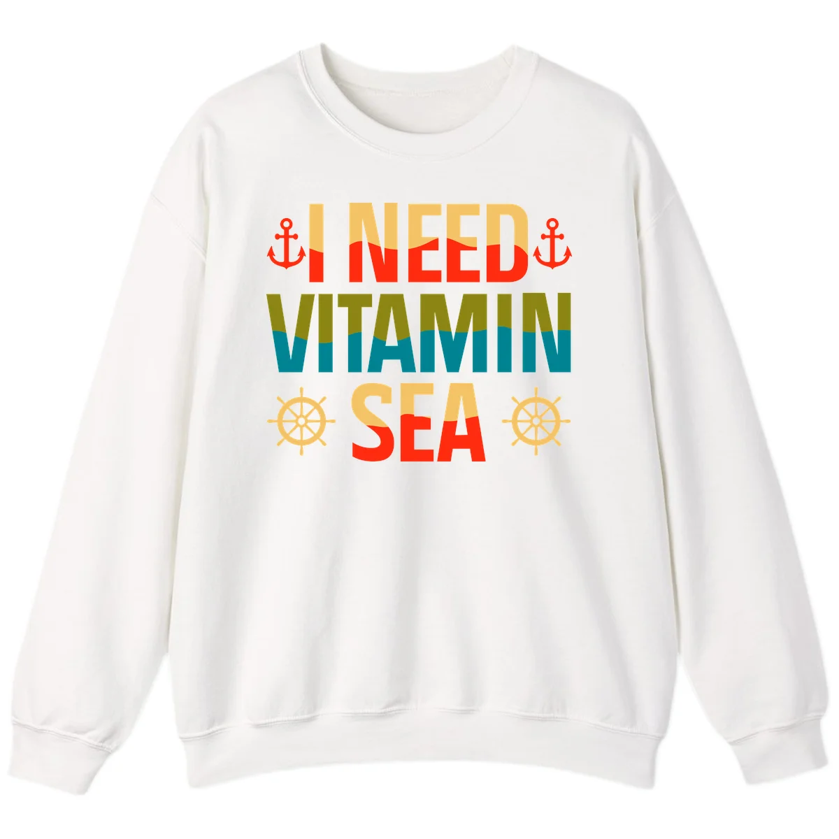 I Need Vitamin Sea Sweatshirt in White