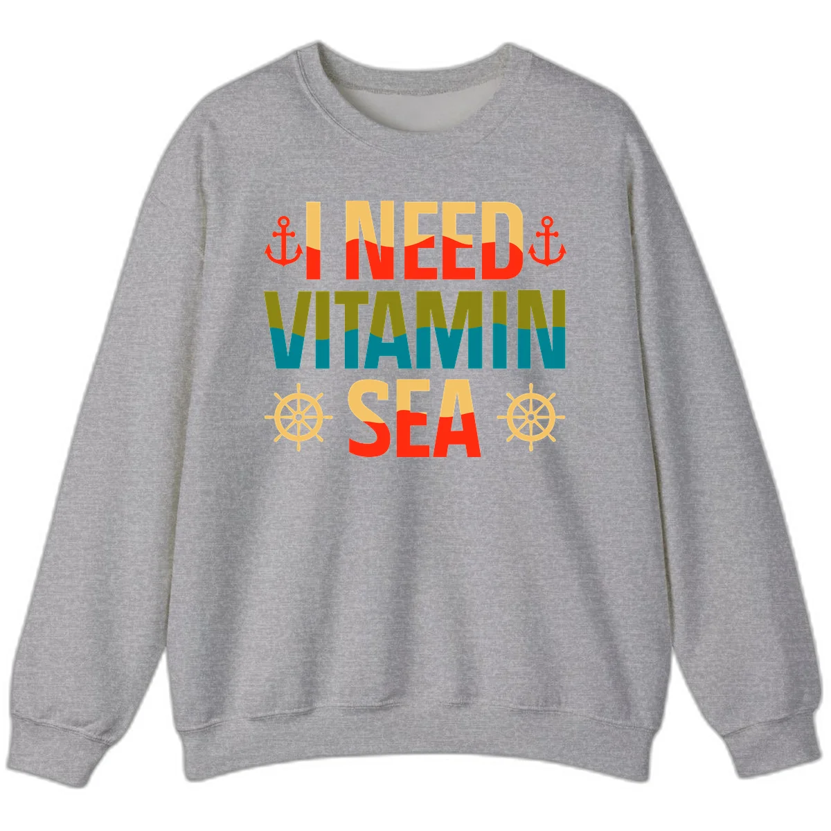 I Need Vitamin Sea Sweatshirt in Sport Grey