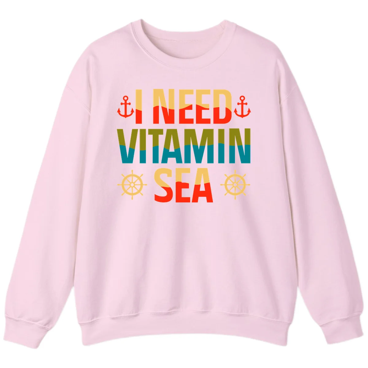 I Need Vitamin Sea Sweatshirt in Light Pink