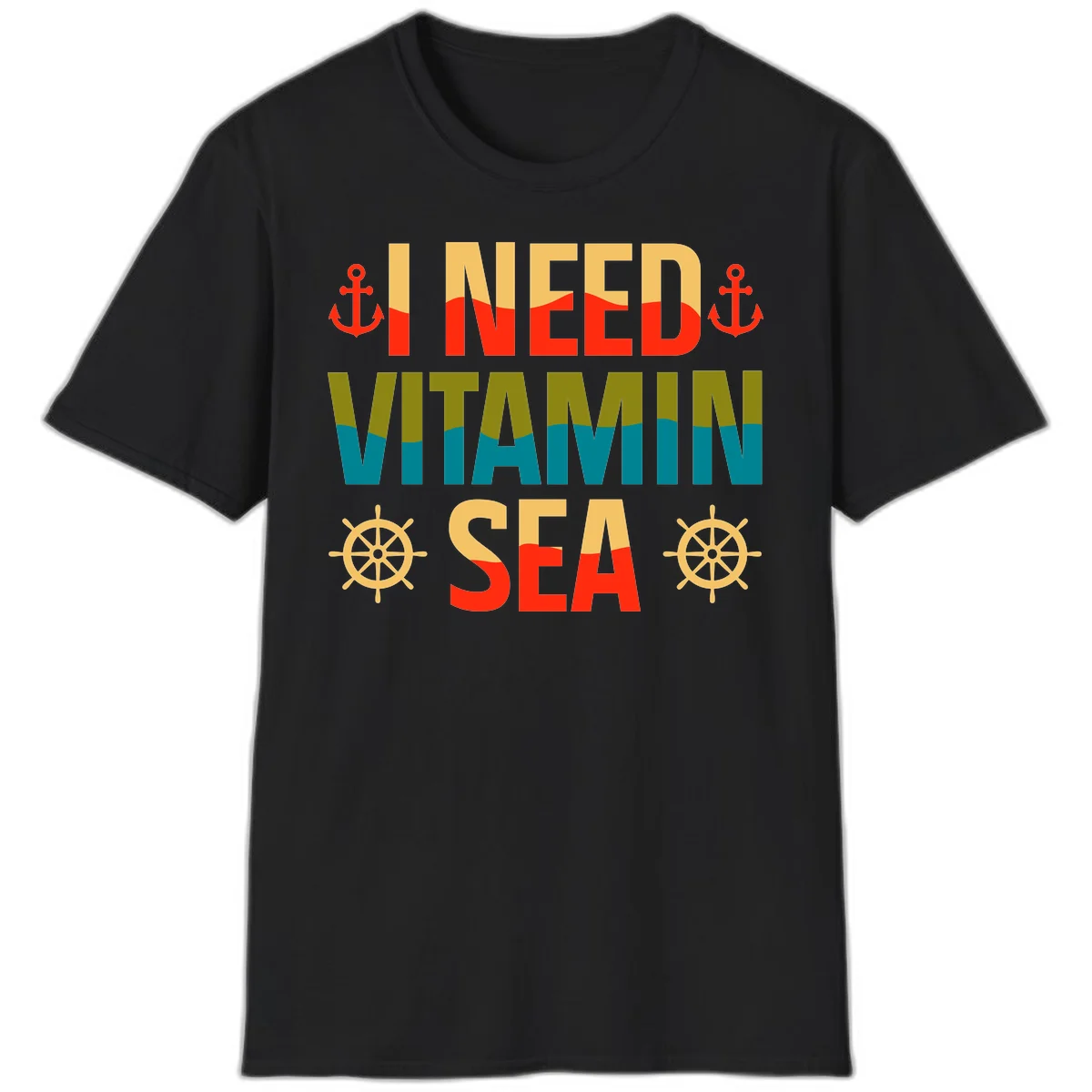 I Need Vitamin Sea T-Shirt in Black