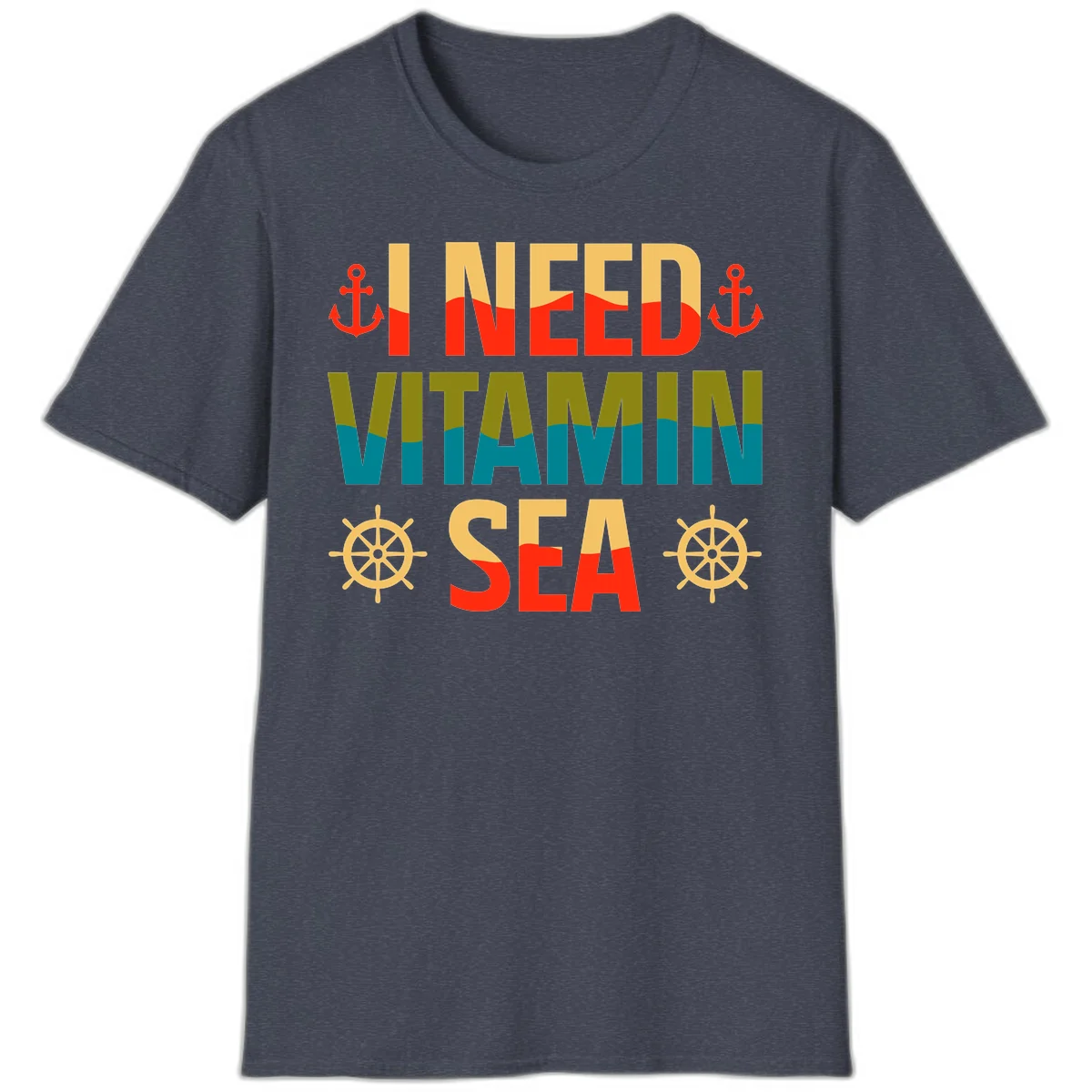I Need Vitamin Sea T-Shirt in Heather Navy