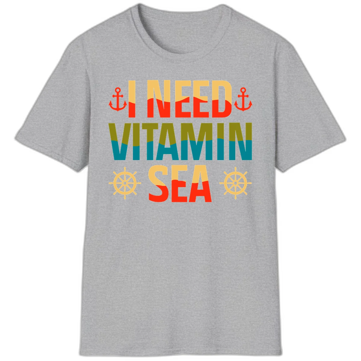 I Need Vitamin Sea T-Shirt in Sport Grey