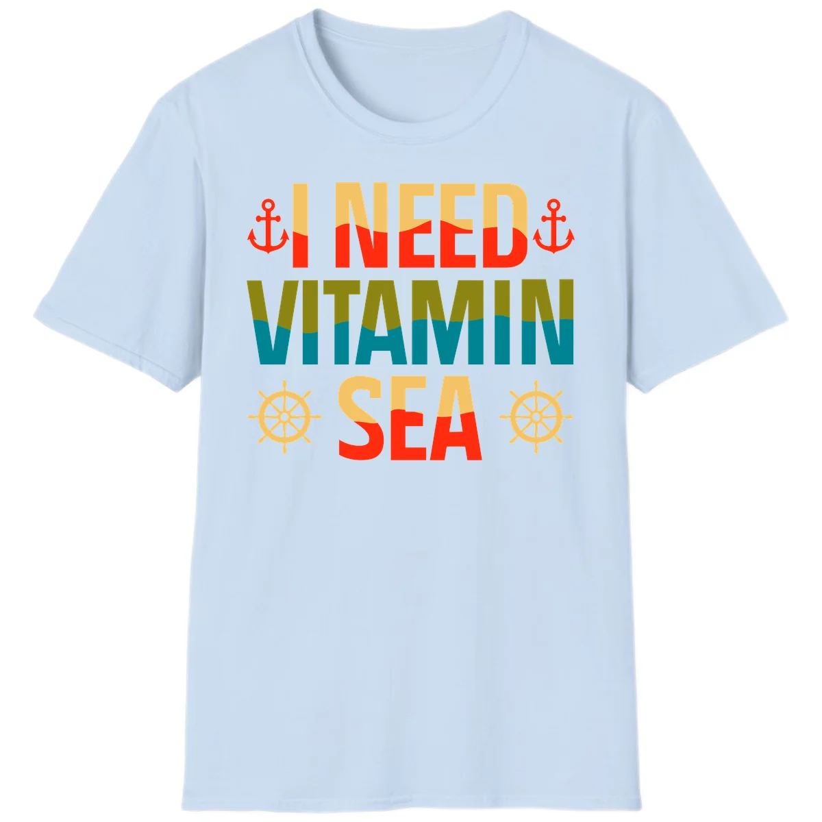 I Need Vitamin Sea T-Shirt in Light Blue