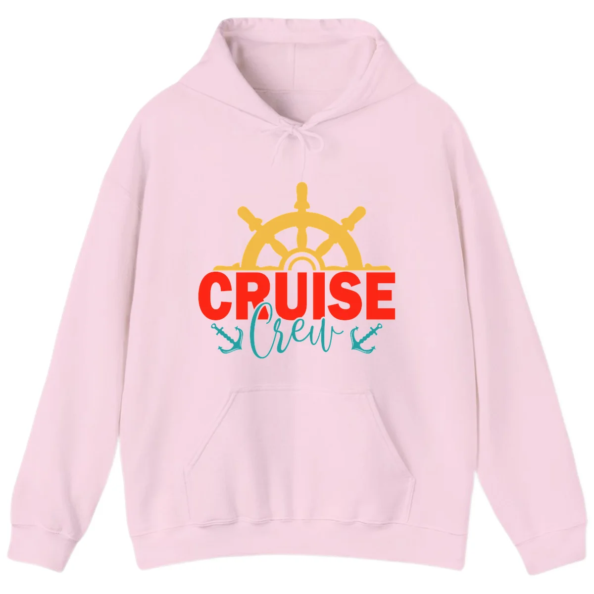 Cruise Shrek Nautical Wheel Design Hoodie in Light Pink