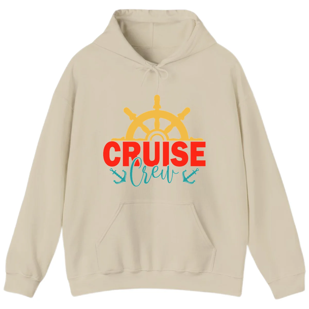 Cruise Shrek Nautical Wheel Design Hoodie in Sand