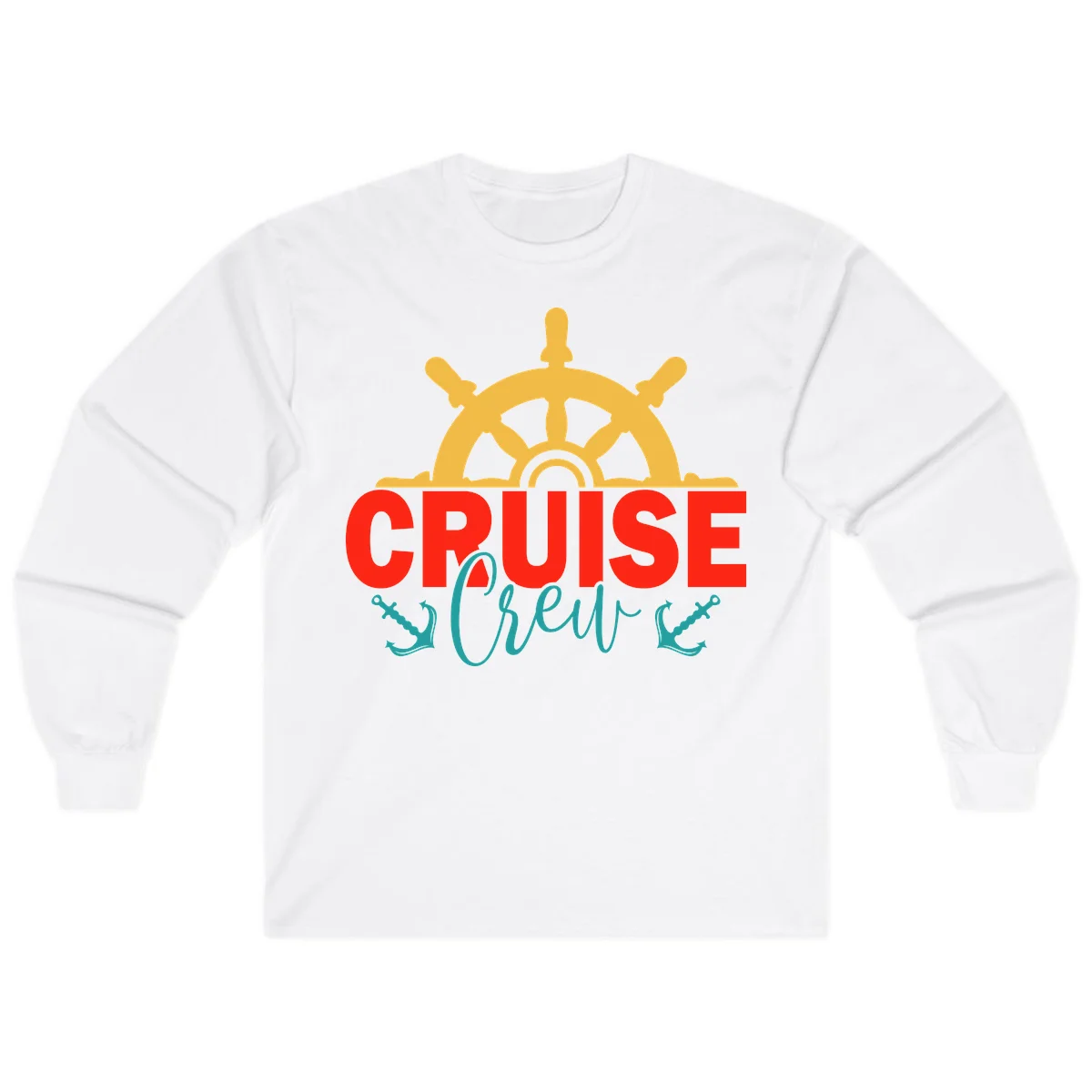 Cruise Shrek Nautical Wheel Design Long Sleeve in White