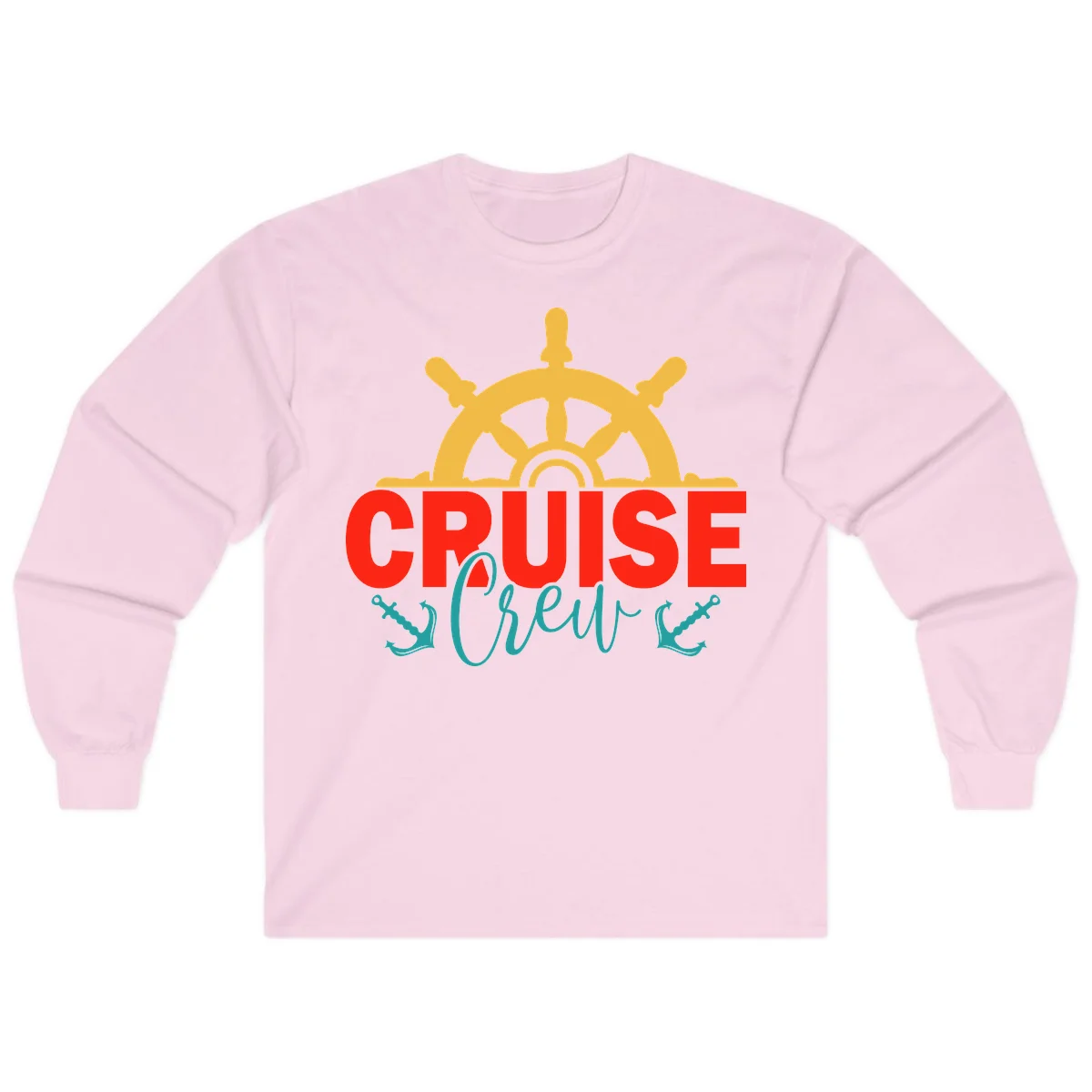 Cruise Shrek Nautical Wheel Design Long Sleeve in Light Pink