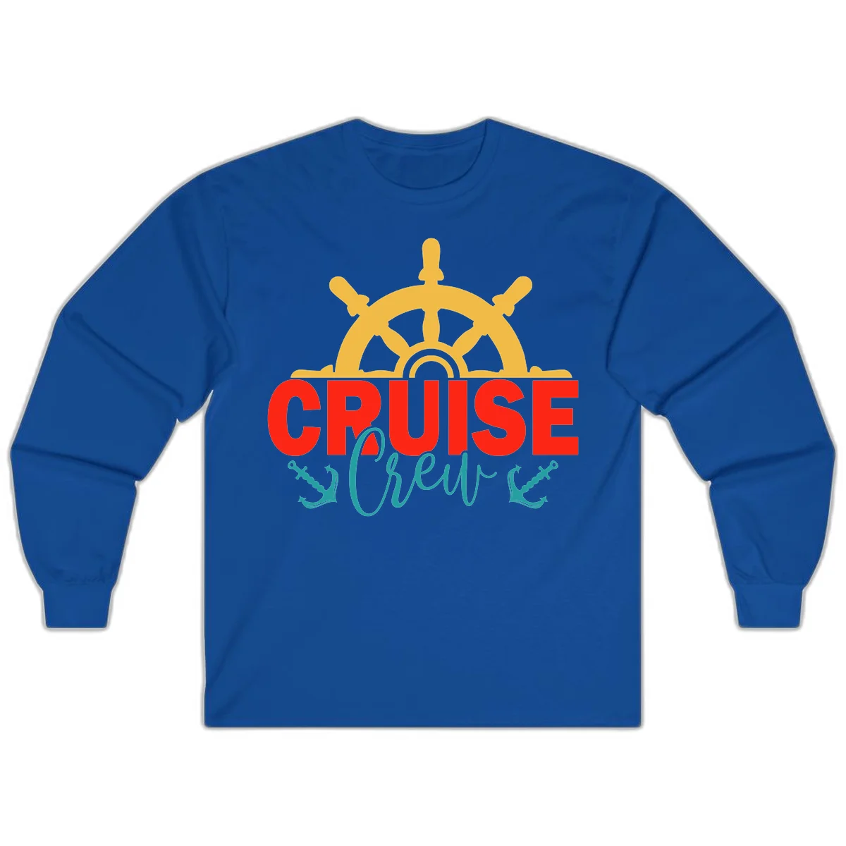 Cruise Shrek Nautical Wheel Design Long Sleeve in Royal