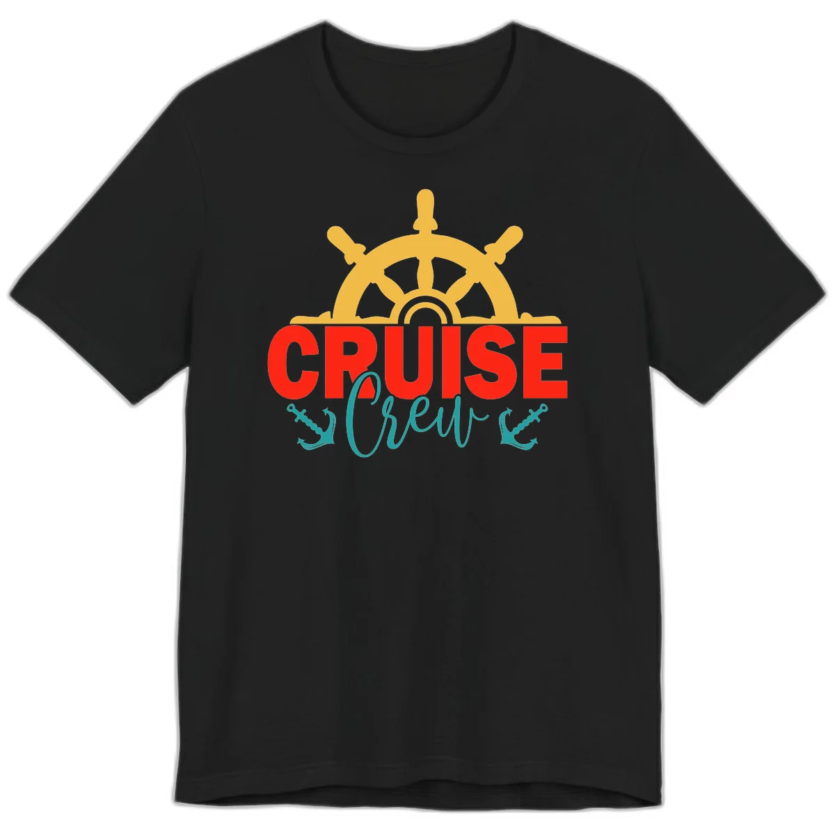 Cruise Shrek Nautical Wheel Design Premium T-Shirt in Black