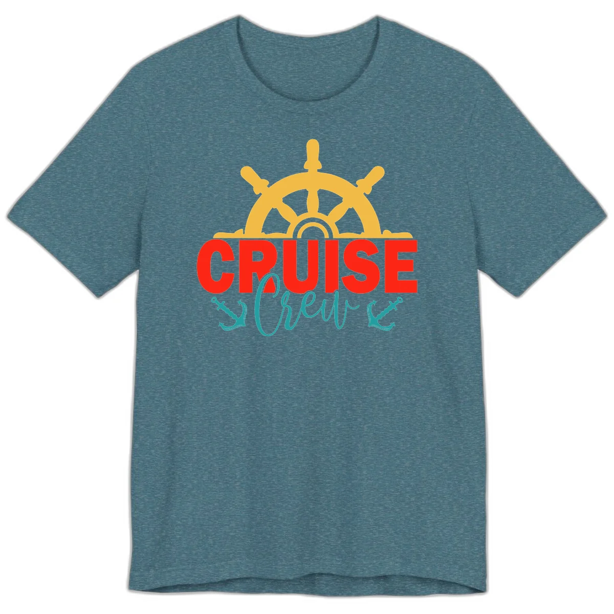 Cruise Shrek Nautical Wheel Design Premium T-Shirt in Heather Deep Teal