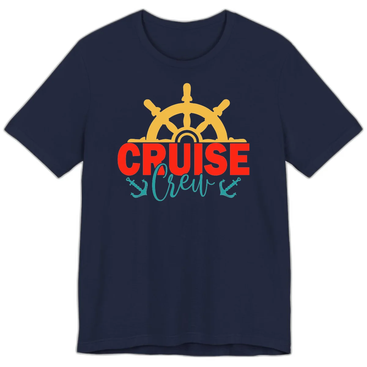 Cruise Shrek Nautical Wheel Design Premium T-Shirt in Navy