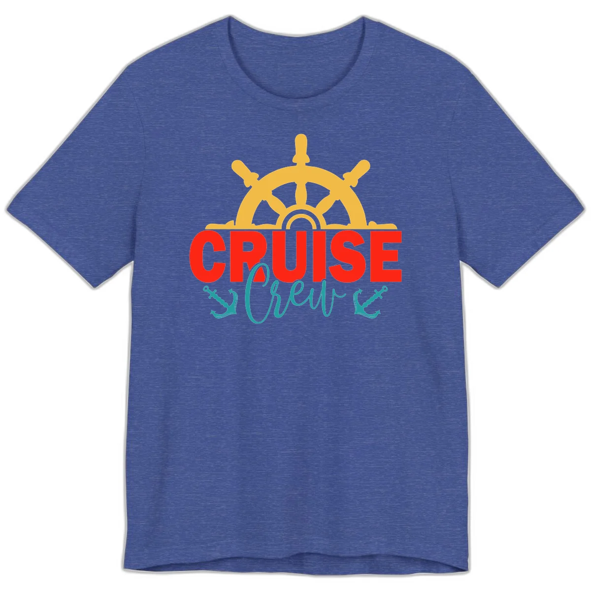 Cruise Shrek Nautical Wheel Design Premium T-Shirt in Heather True Royal
