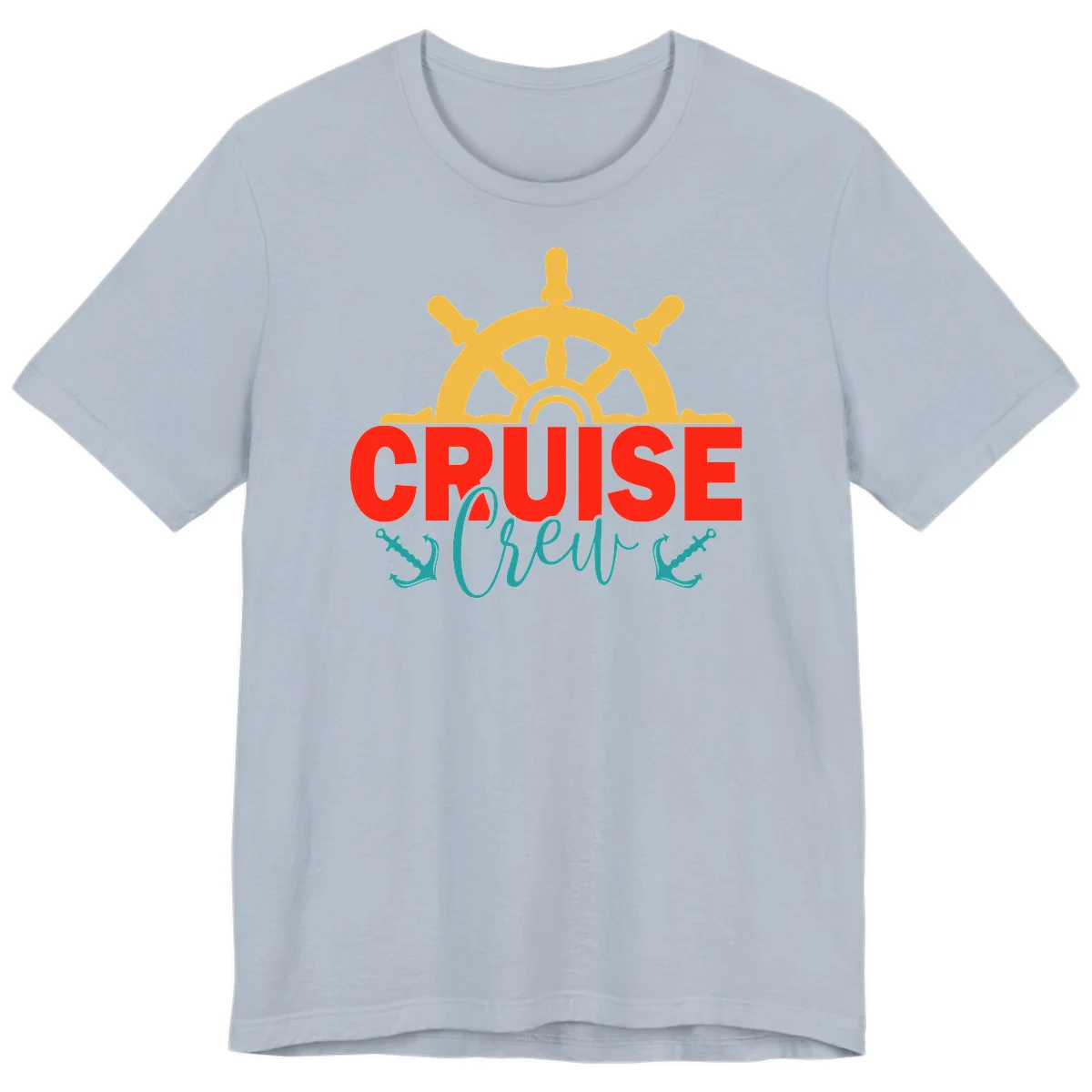 Cruise Shrek Nautical Wheel Design Premium T-Shirt in Light Blue