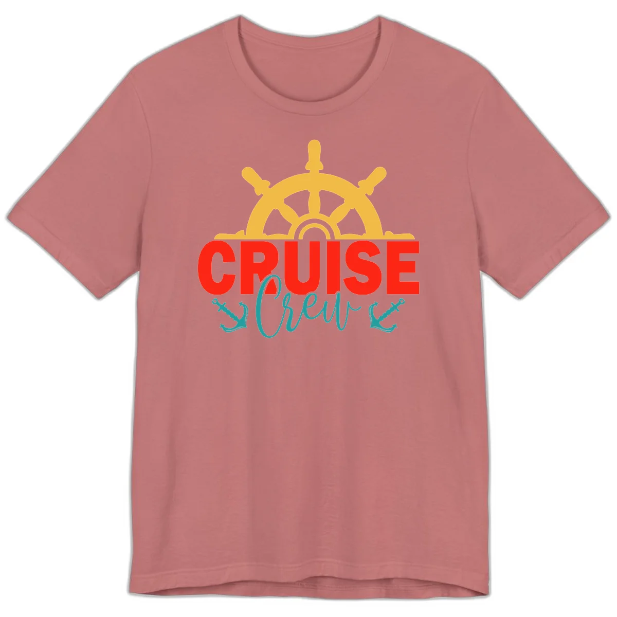 Cruise Shrek Nautical Wheel Design Premium T-Shirt in Mauve