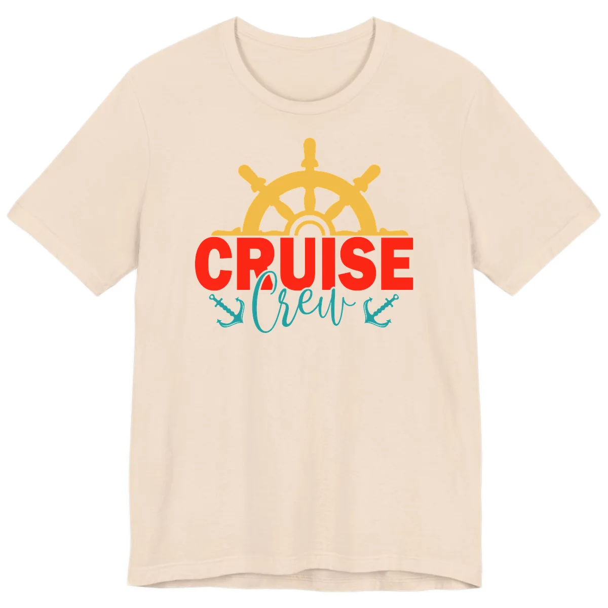 Cruise Shrek Nautical Wheel Design Premium T-Shirt in Soft Cream