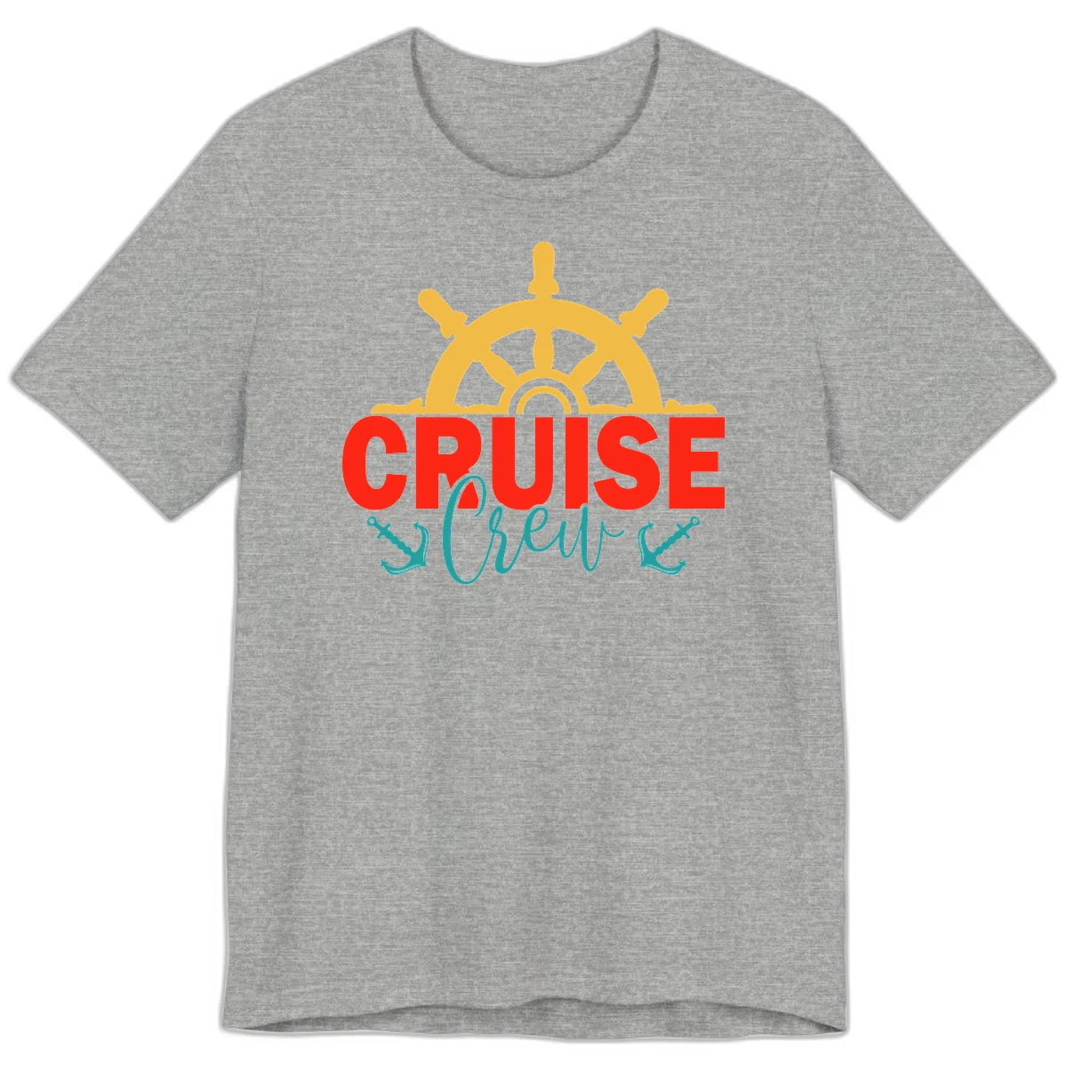 Cruise Shrek Nautical Wheel Design Premium T-Shirt in Athletic Heather