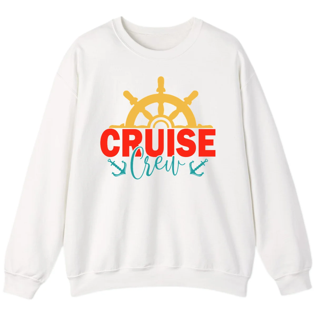 Cruise Shrek Nautical Wheel Design Sweatshirt in White