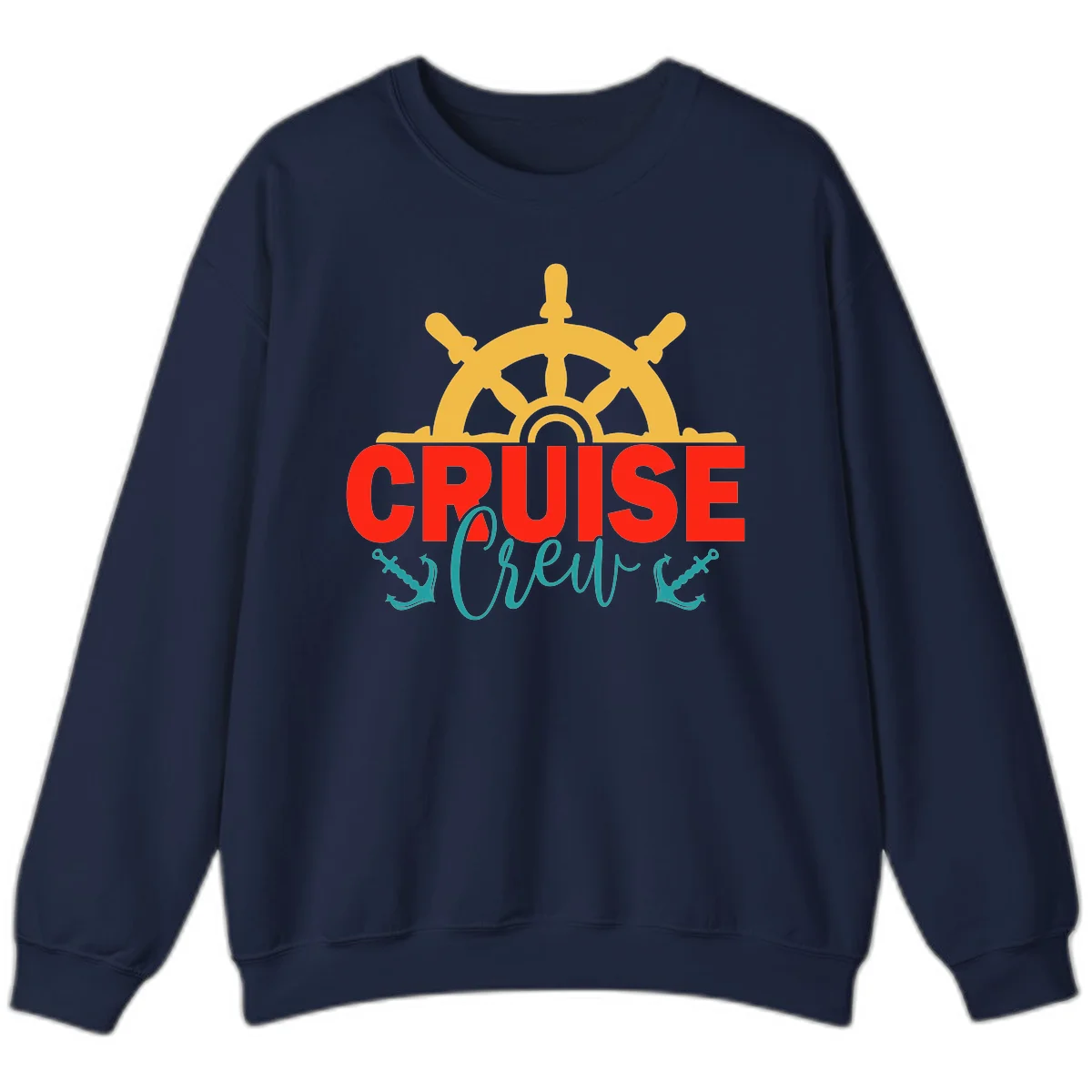 Cruise Shrek Nautical Wheel Design Sweatshirt in Navy
