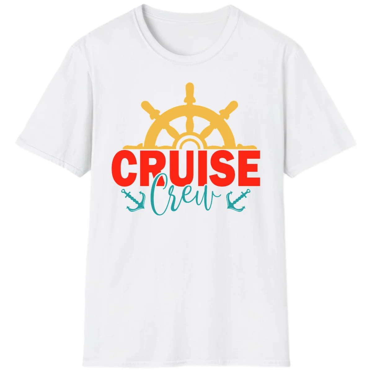 Cruise Shrek Nautical Wheel Design T-Shirt in White
