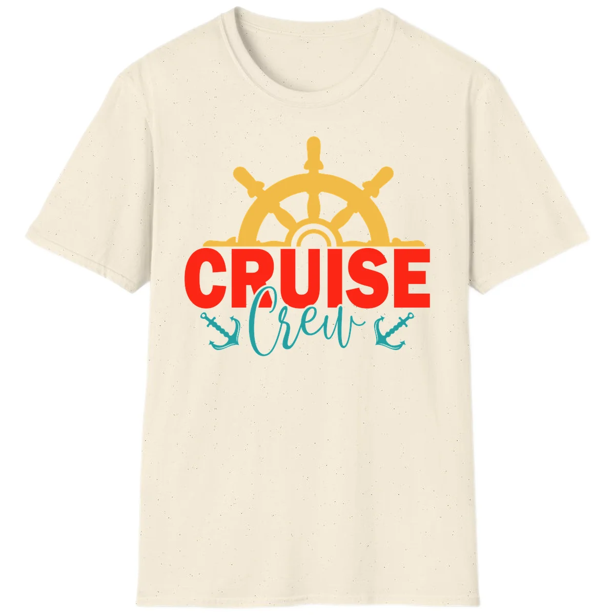 Cruise Shrek Nautical Wheel Design T-Shirt in Natural