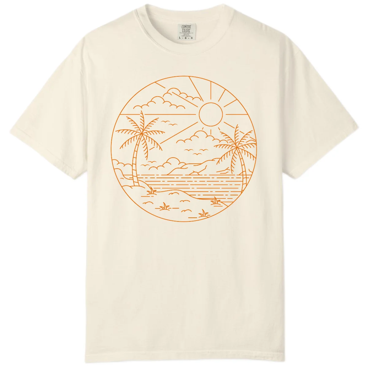 Tropical Paradise Cruise Escape Comfort Color Shirt in Ivory