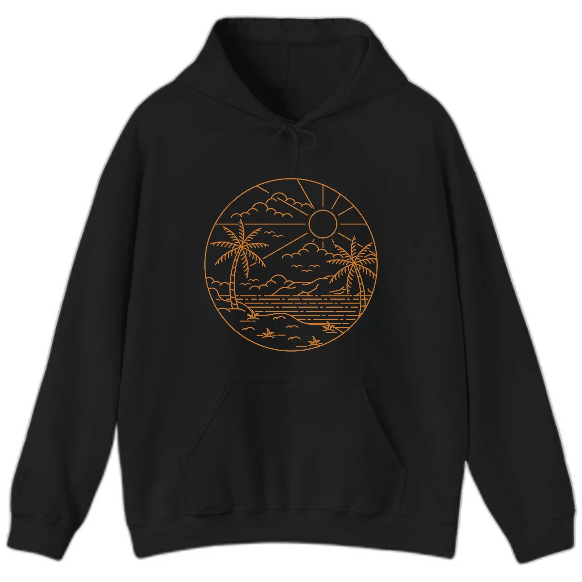 Tropical Paradise Cruise Escape Hoodie in Black
