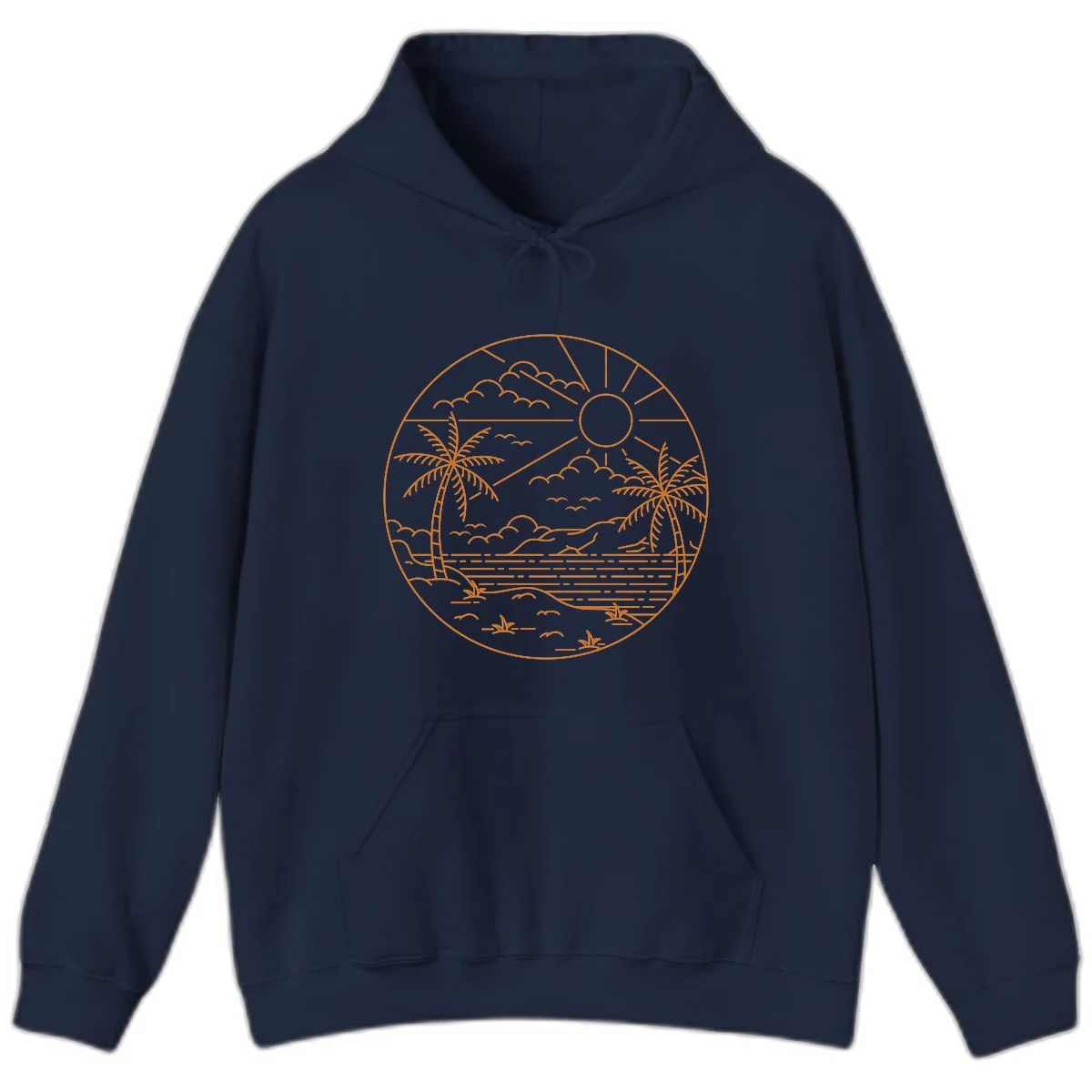 Tropical Paradise Cruise Escape Hoodie in Navy