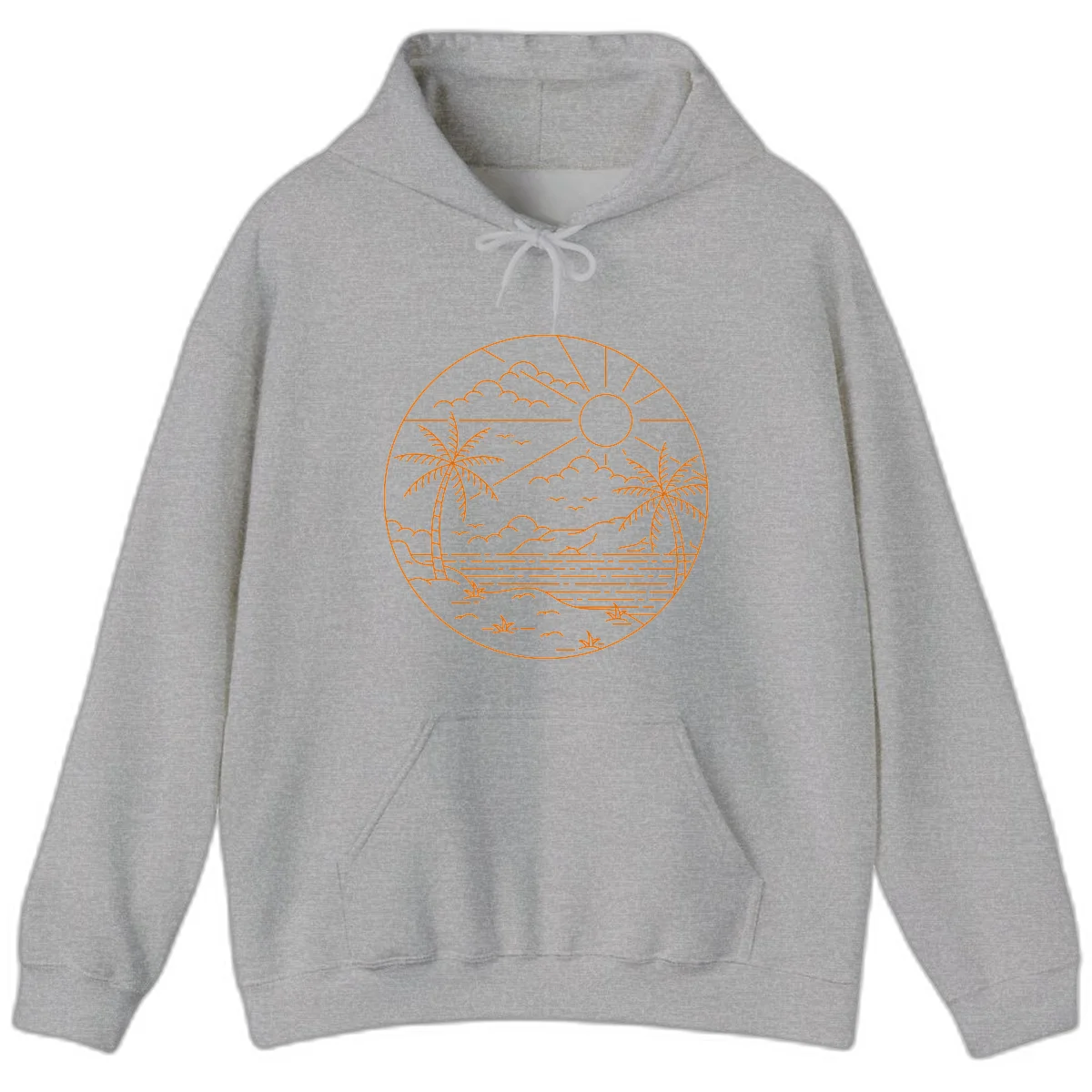 Tropical Paradise Cruise Escape Hoodie in Sport Grey