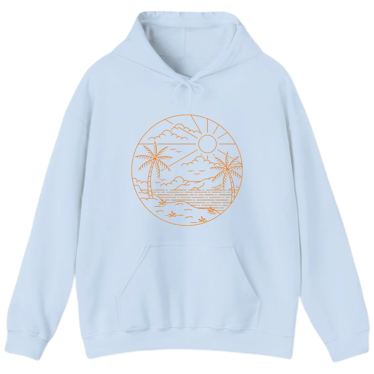 Tropical Paradise Cruise Escape Hoodie in Light Blue