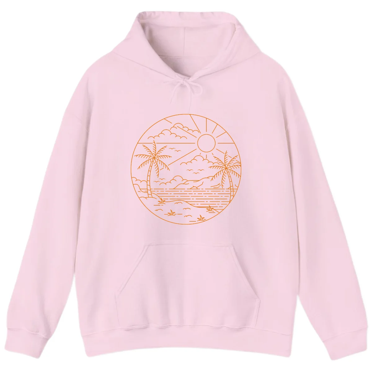 Tropical Paradise Cruise Escape Hoodie in Light Pink