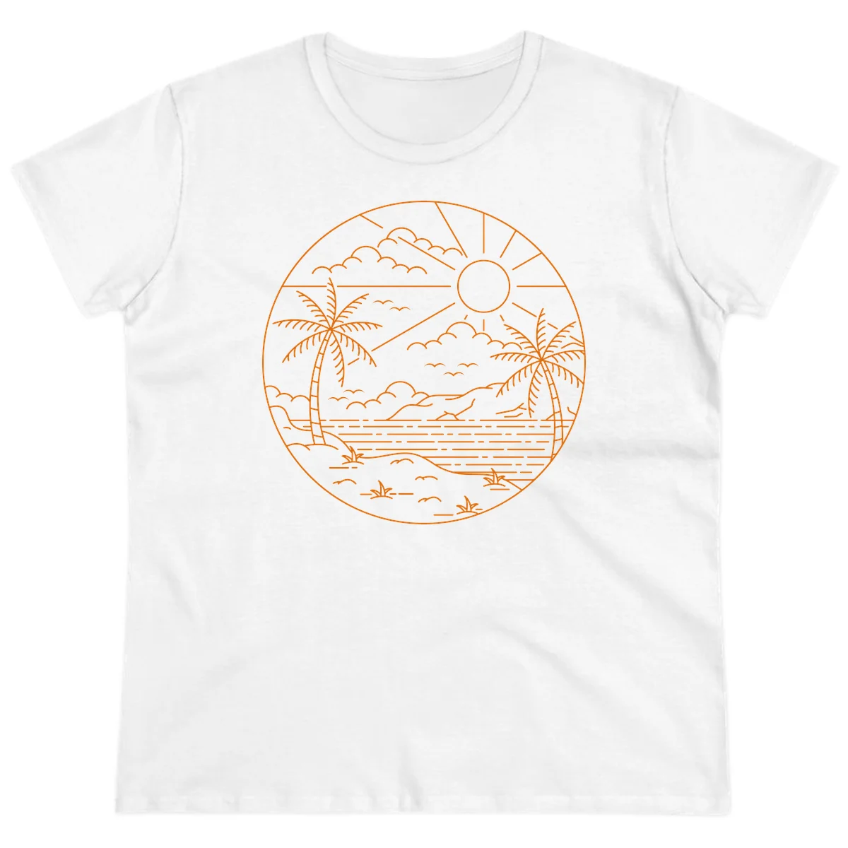 Tropical Paradise Cruise Escape Ladies Tee in White