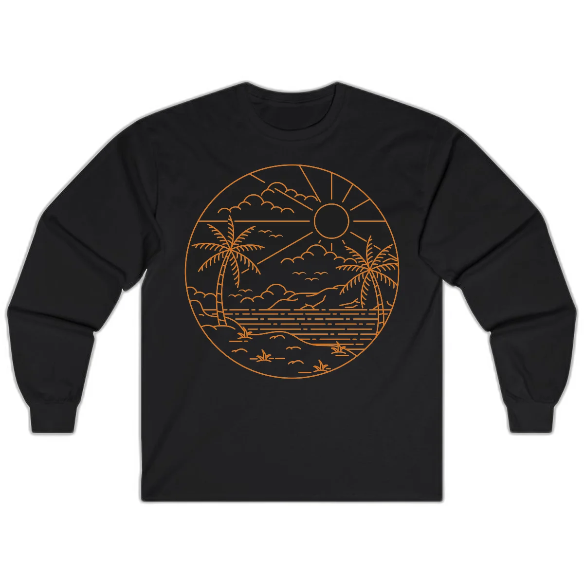 Tropical Paradise Cruise Escape Long Sleeve in Black