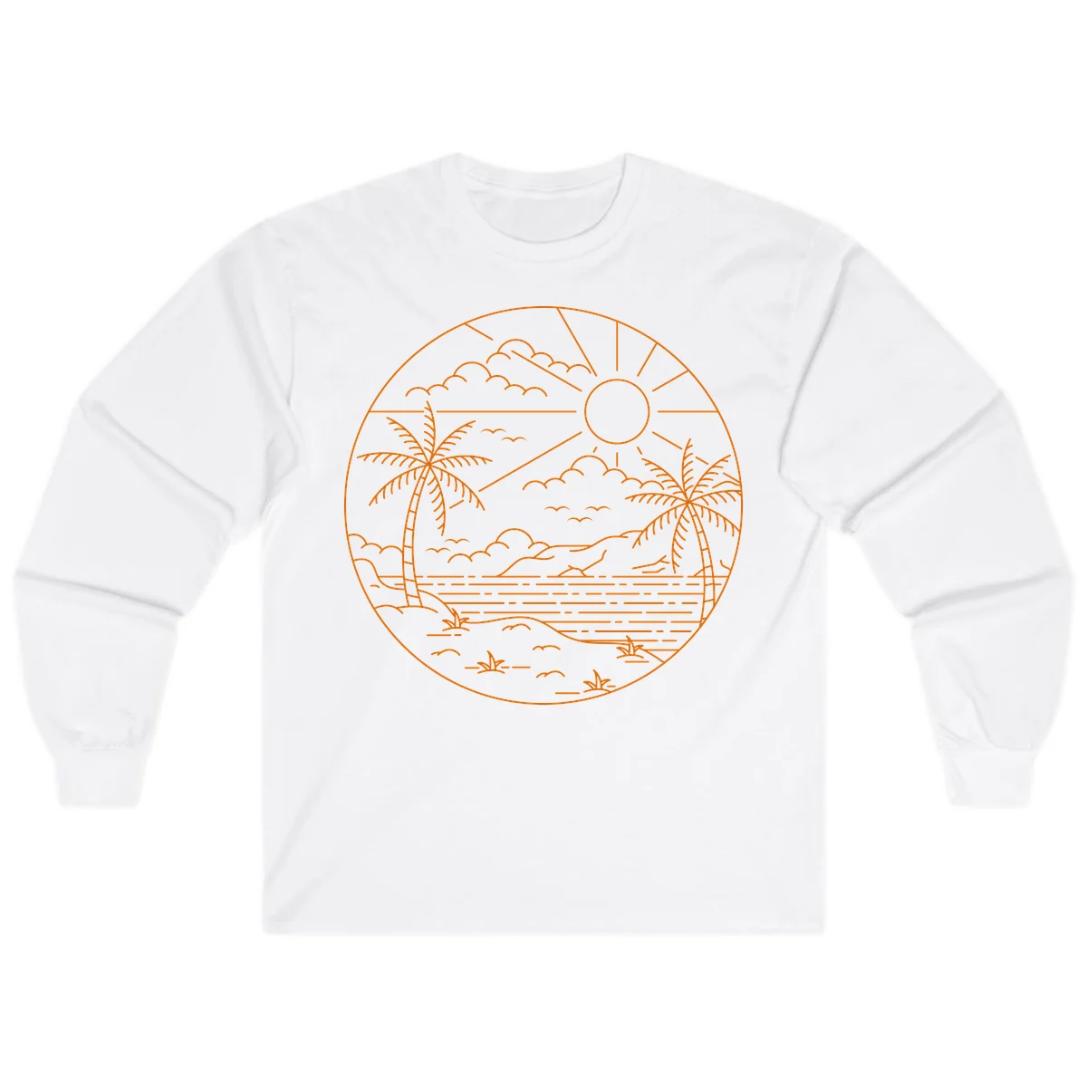 Tropical Paradise Cruise Escape Long Sleeve in White