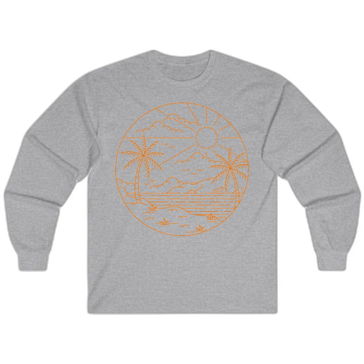 Tropical Paradise Cruise Escape Long Sleeve in Sport Grey