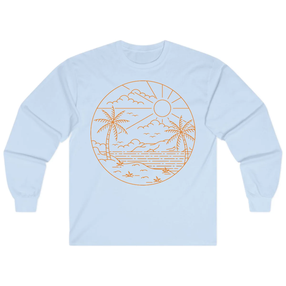 Tropical Paradise Cruise Escape Long Sleeve in Light Blue