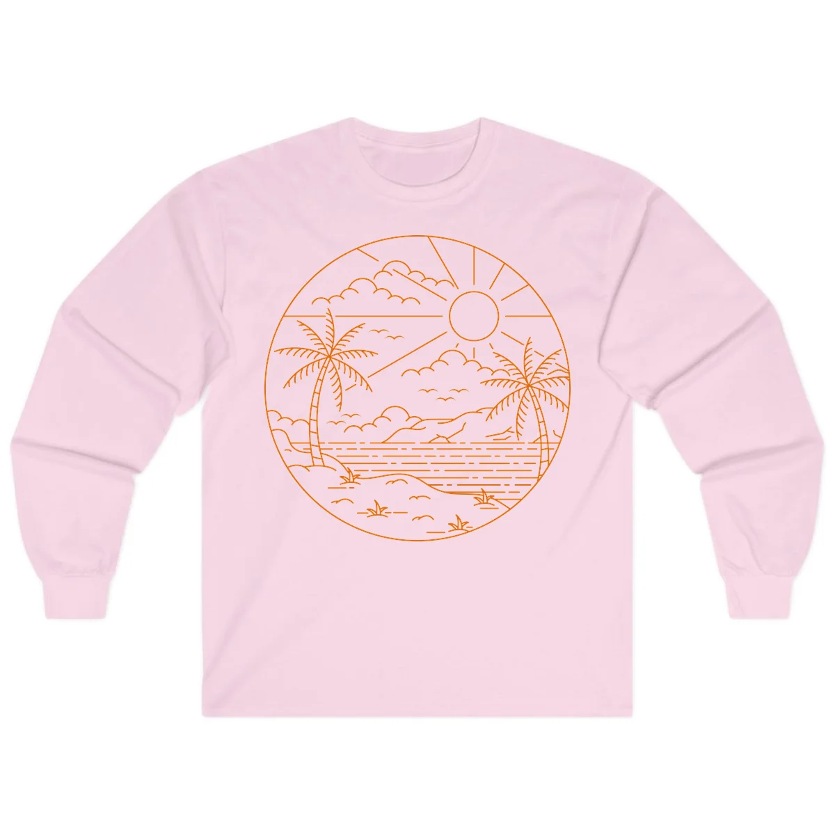 Tropical Paradise Cruise Escape Long Sleeve in Light Pink