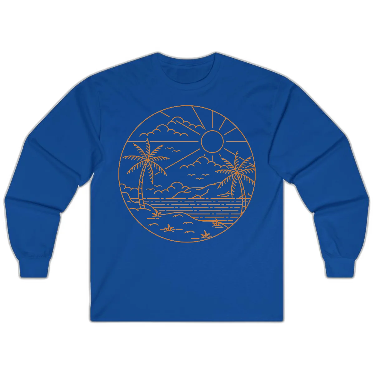Tropical Paradise Cruise Escape Long Sleeve in Royal