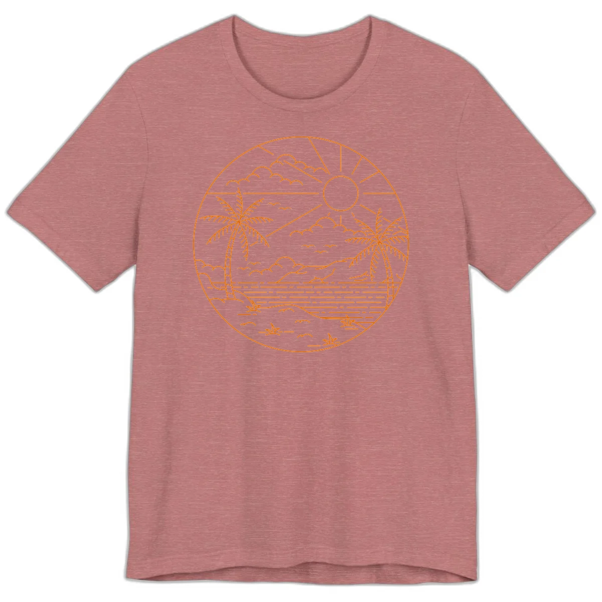 Tropical Paradise Cruise Escape Premium T-Shirt in Heather Mauve