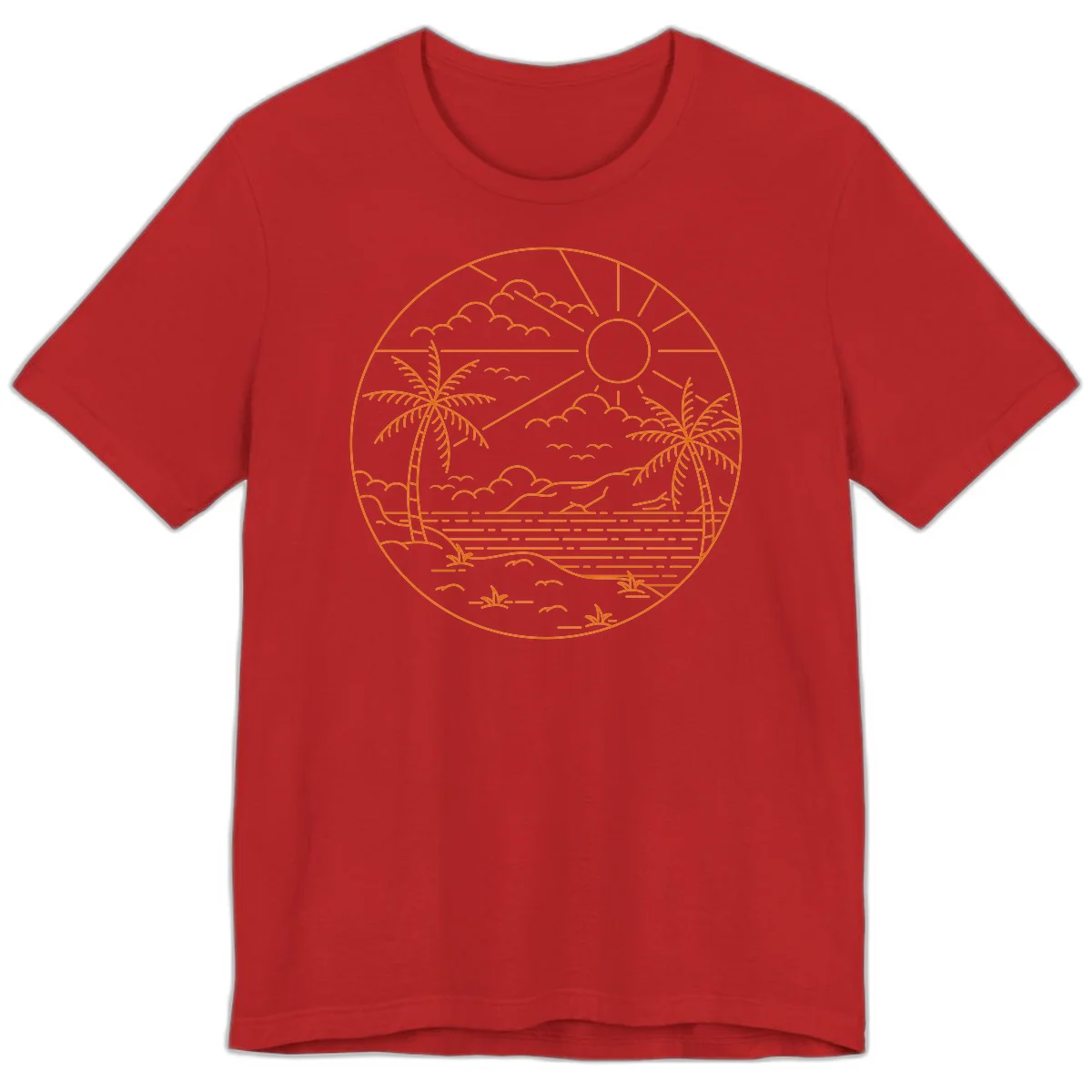 Tropical Paradise Cruise Escape Premium T-Shirt in Red