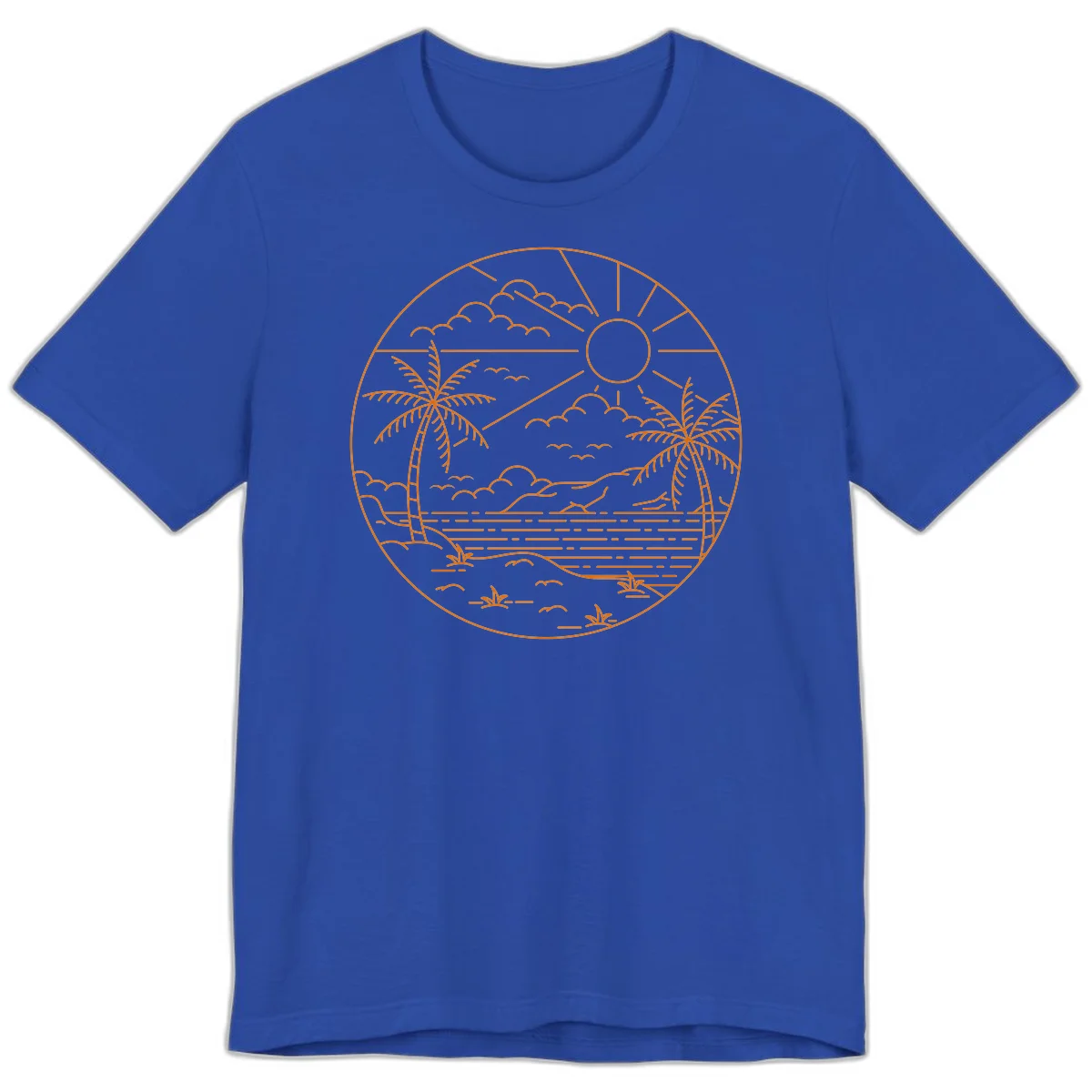 Tropical Paradise Cruise Escape Premium T-Shirt in True Royal