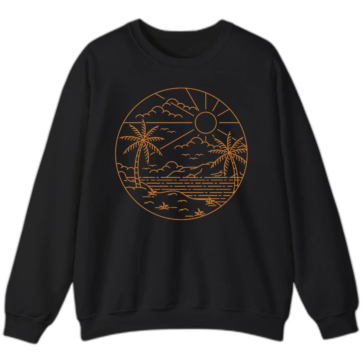 Tropical Paradise Cruise Escape Sweatshirt in Black