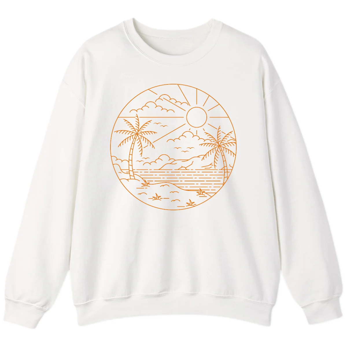 Tropical Paradise Cruise Escape Sweatshirt in White