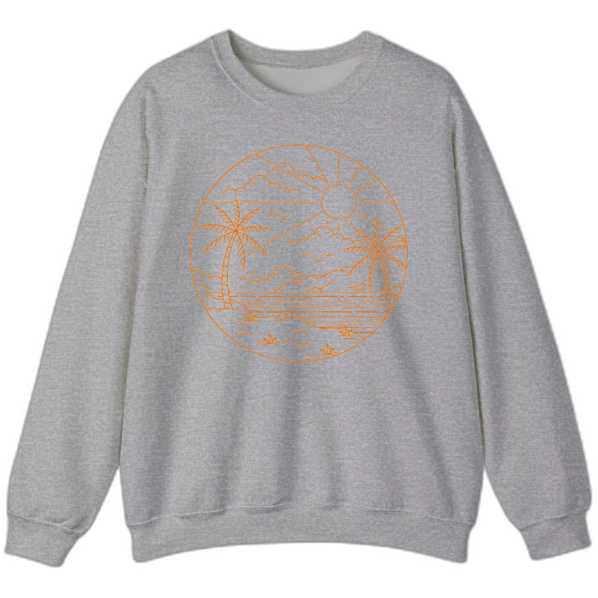Tropical Paradise Cruise Escape Sweatshirt in Sport Grey