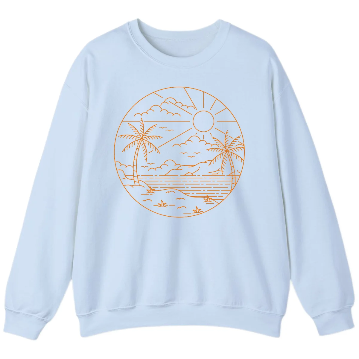 Tropical Paradise Cruise Escape Sweatshirt in Light Blue