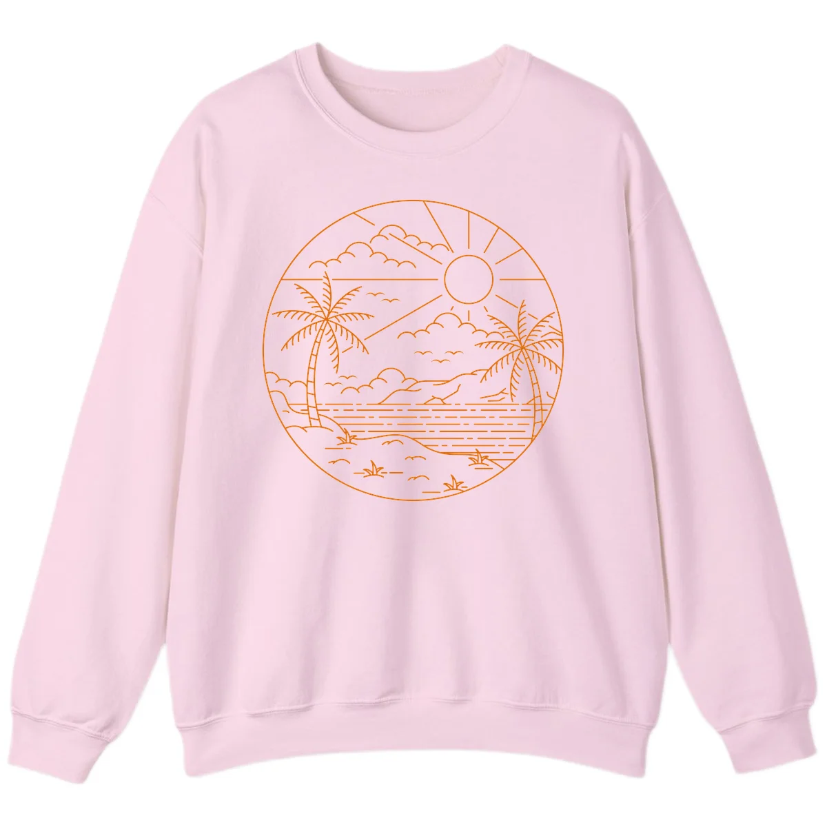 Tropical Paradise Cruise Escape Sweatshirt in Light Pink