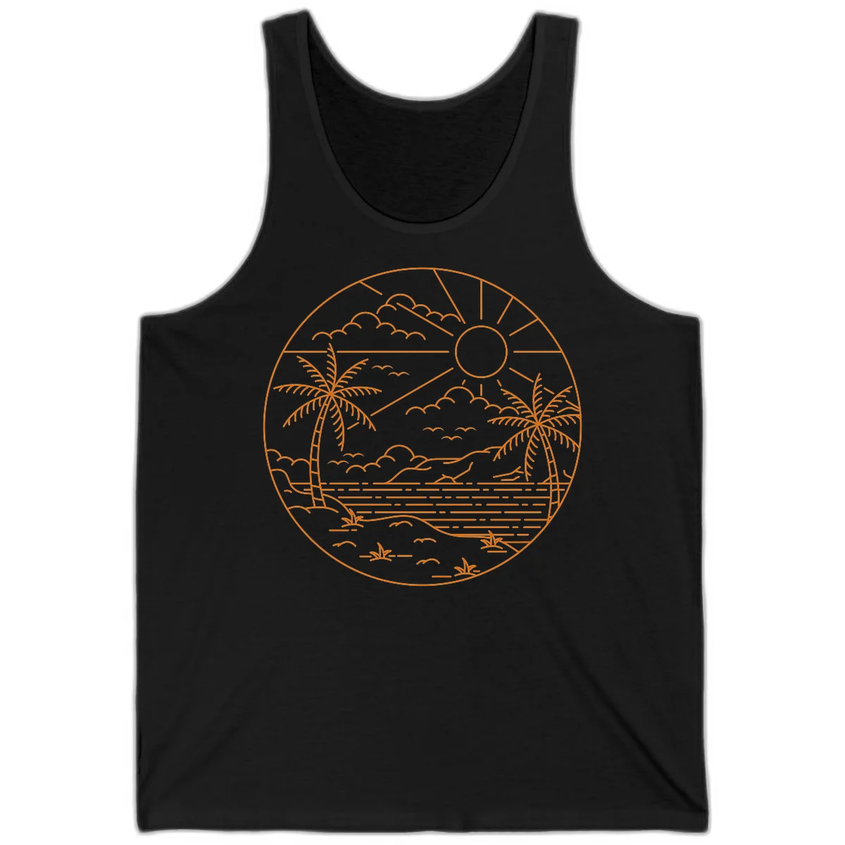 Tropical Paradise Cruise Escape Tank in Black