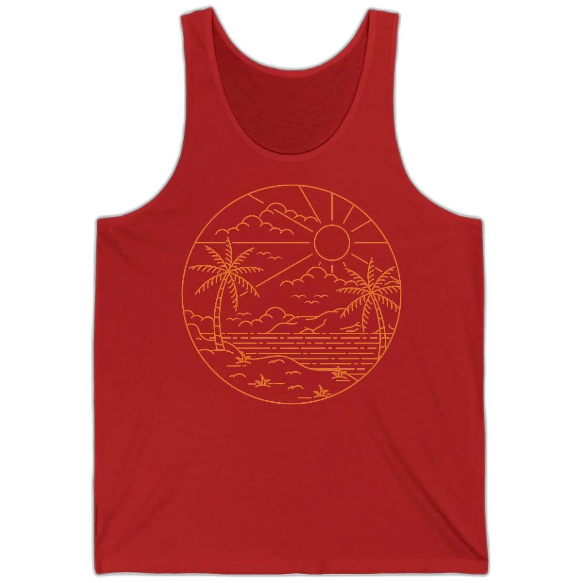 Tropical Paradise Cruise Escape Tank in Red