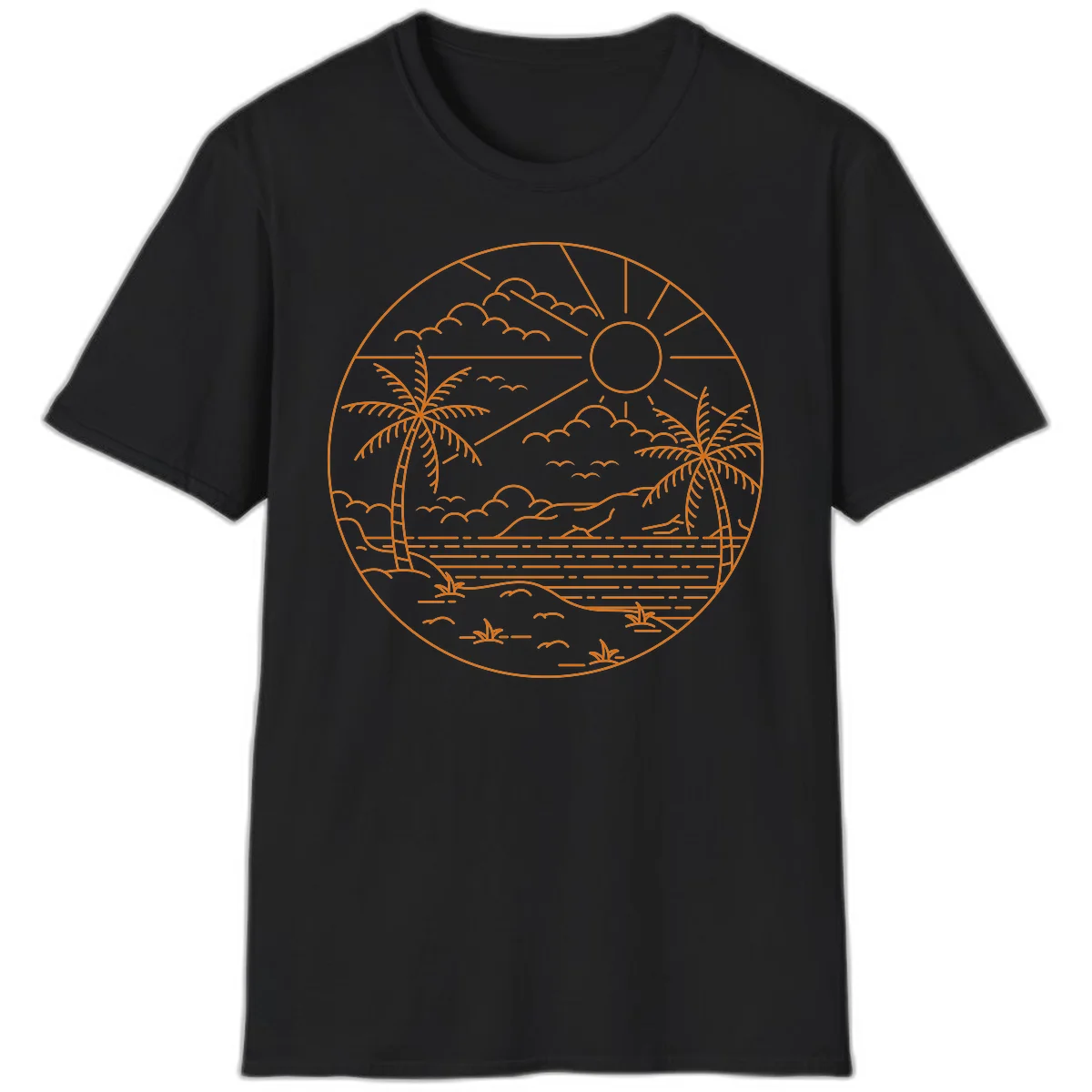 Tropical Paradise Cruise Escape T-Shirt in Black